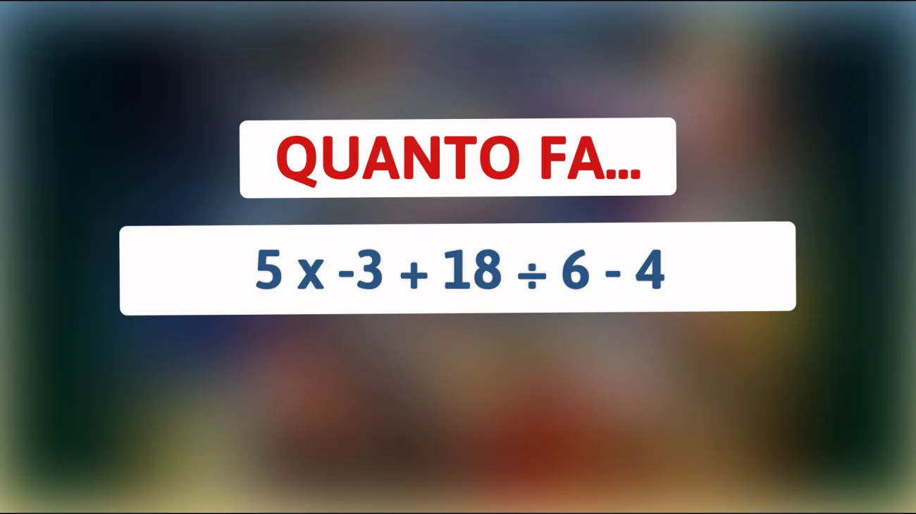 \"Se risolvi questo enigma matematico, sei più intelligente del 99% delle persone!\""