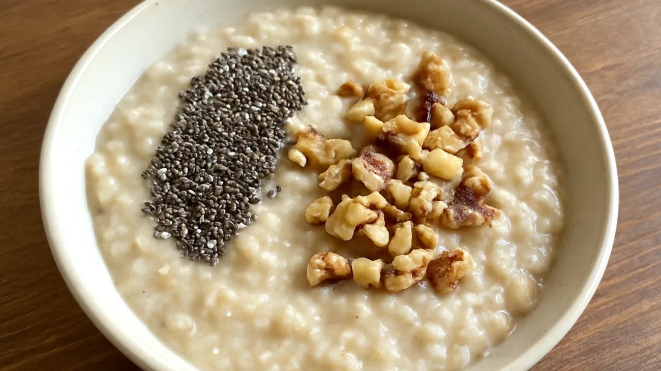 Porridge di avena con semi di chia e noci"