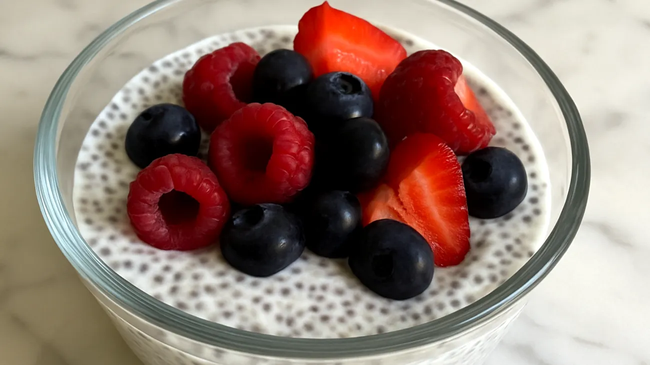 Pudding di semi di chia con kefir e frutti di bosco"