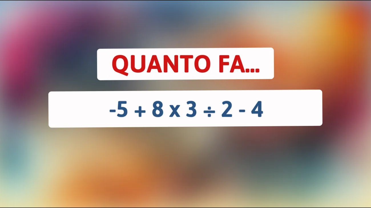Sfida il tuo cervello: solo le menti più brillanti risolvono questo semplice calcolo! Puoi farcela?"
