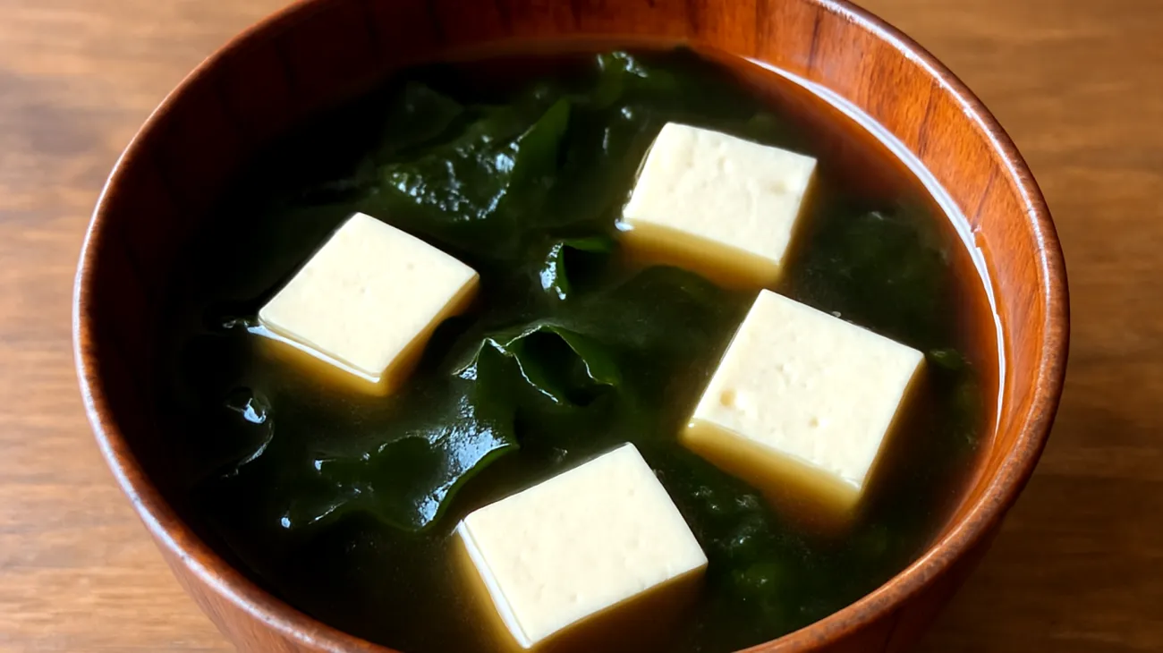 Zuppa di miso con wakame e tofu"
